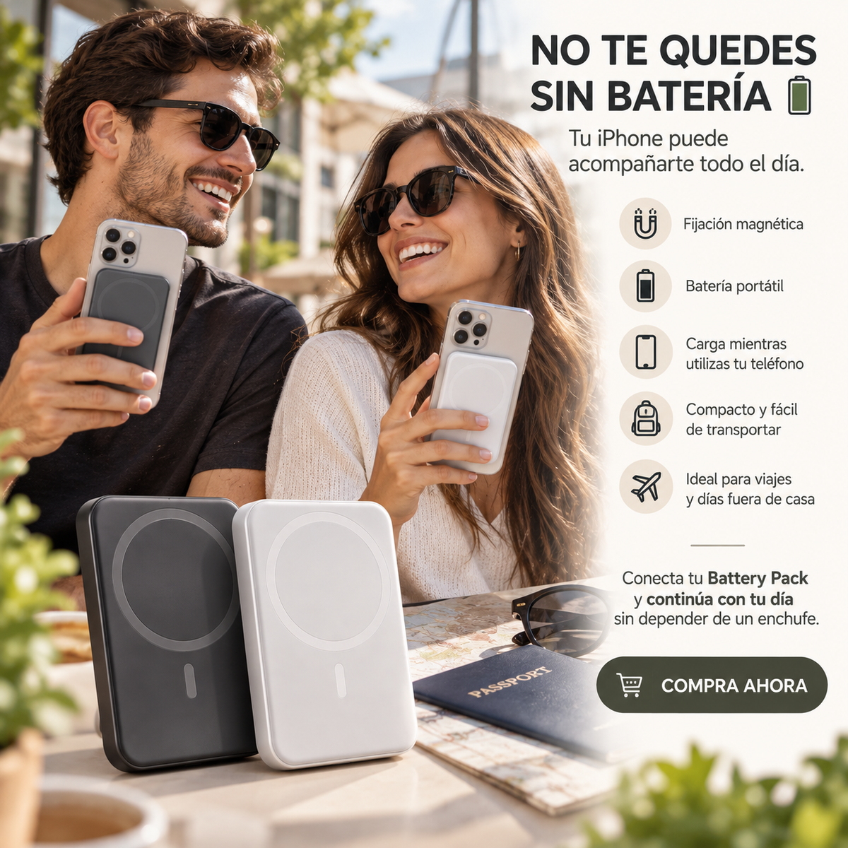 Bateria Externa Iphone Cargador Portatil Magnetico Power Bank Magsafe