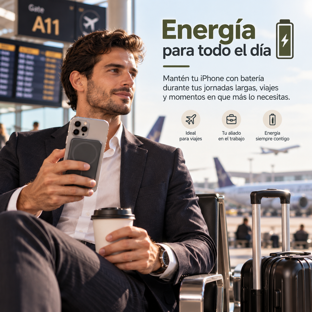 Bateria Externa Iphone Cargador Portatil Magnetico Power Bank Magsafe
