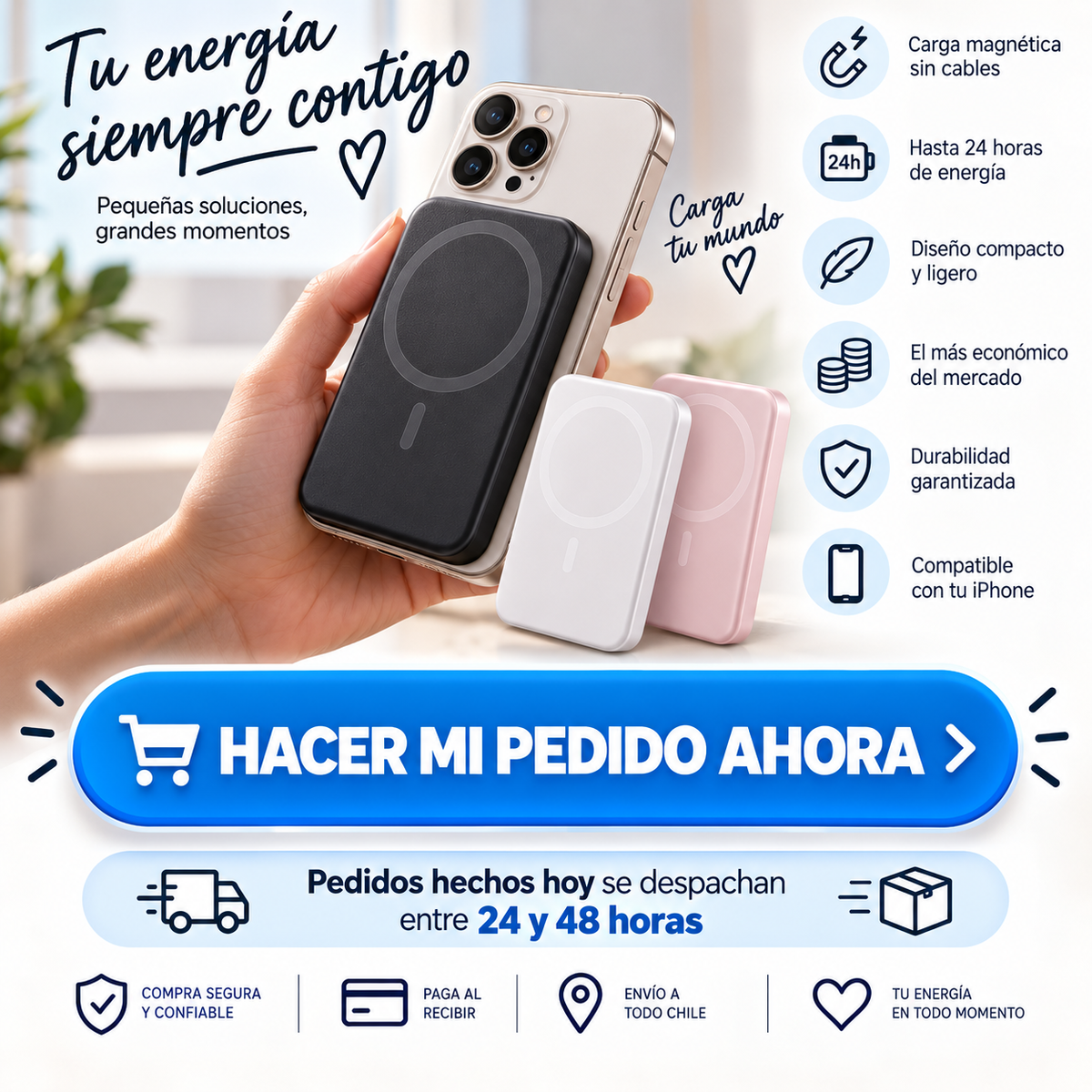 Bateria Externa Iphone Cargador Portatil Magnetico Power Bank Magsafe