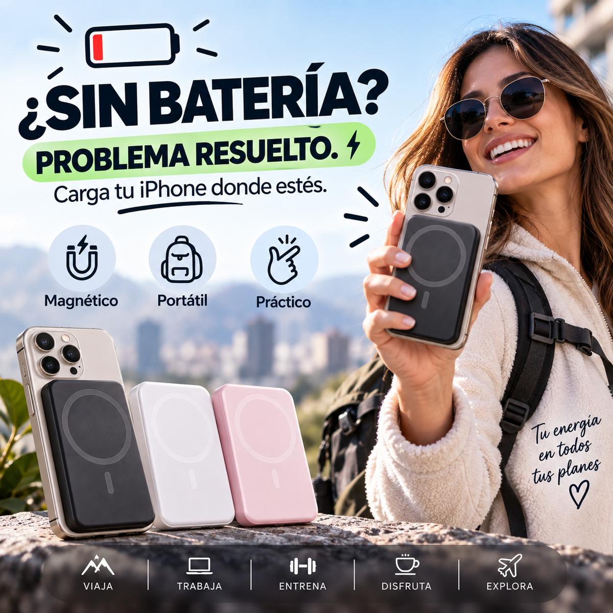 Bateria Externa Iphone Cargador Portatil Magnetico Power Bank Magsafe