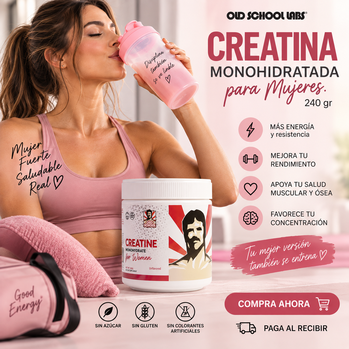 Creatina para Mujeres : Más Fuerza, Potencia el Crecimiento de  Glúteos y Piel Radiante