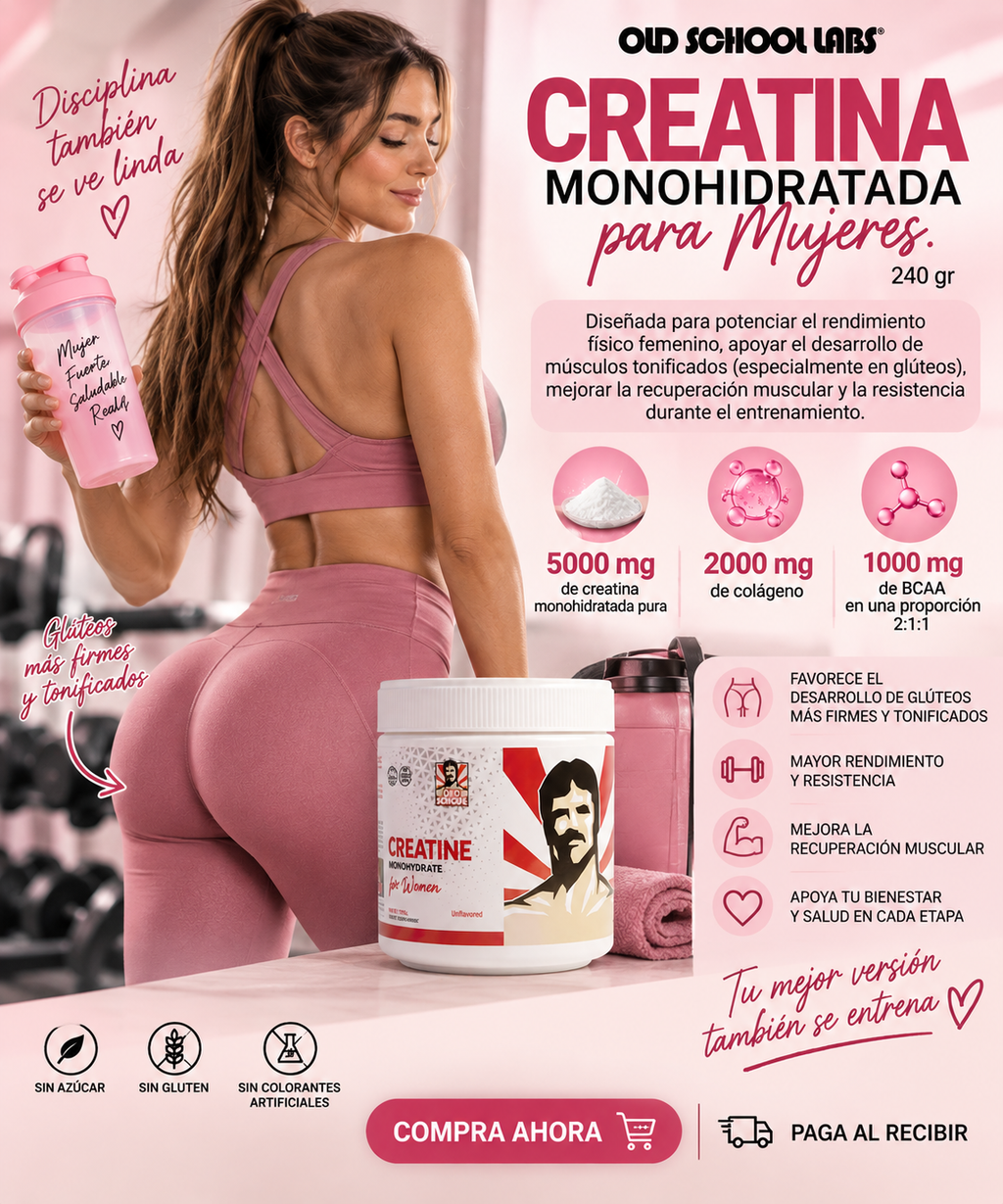 Creatina para Mujeres : Más Fuerza, Potencia el Crecimiento de  Glúteos y Piel Radiante