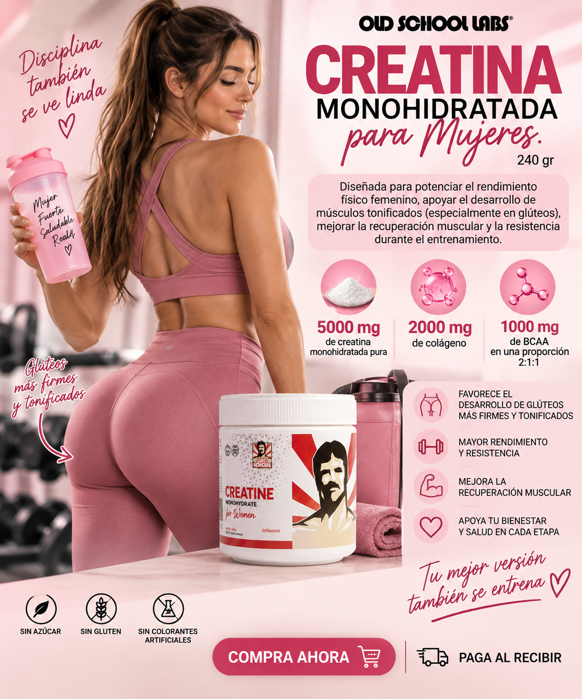 Creatina para Mujeres : Más Fuerza, Potencia el Crecimiento de  Glúteos y Piel Radiante